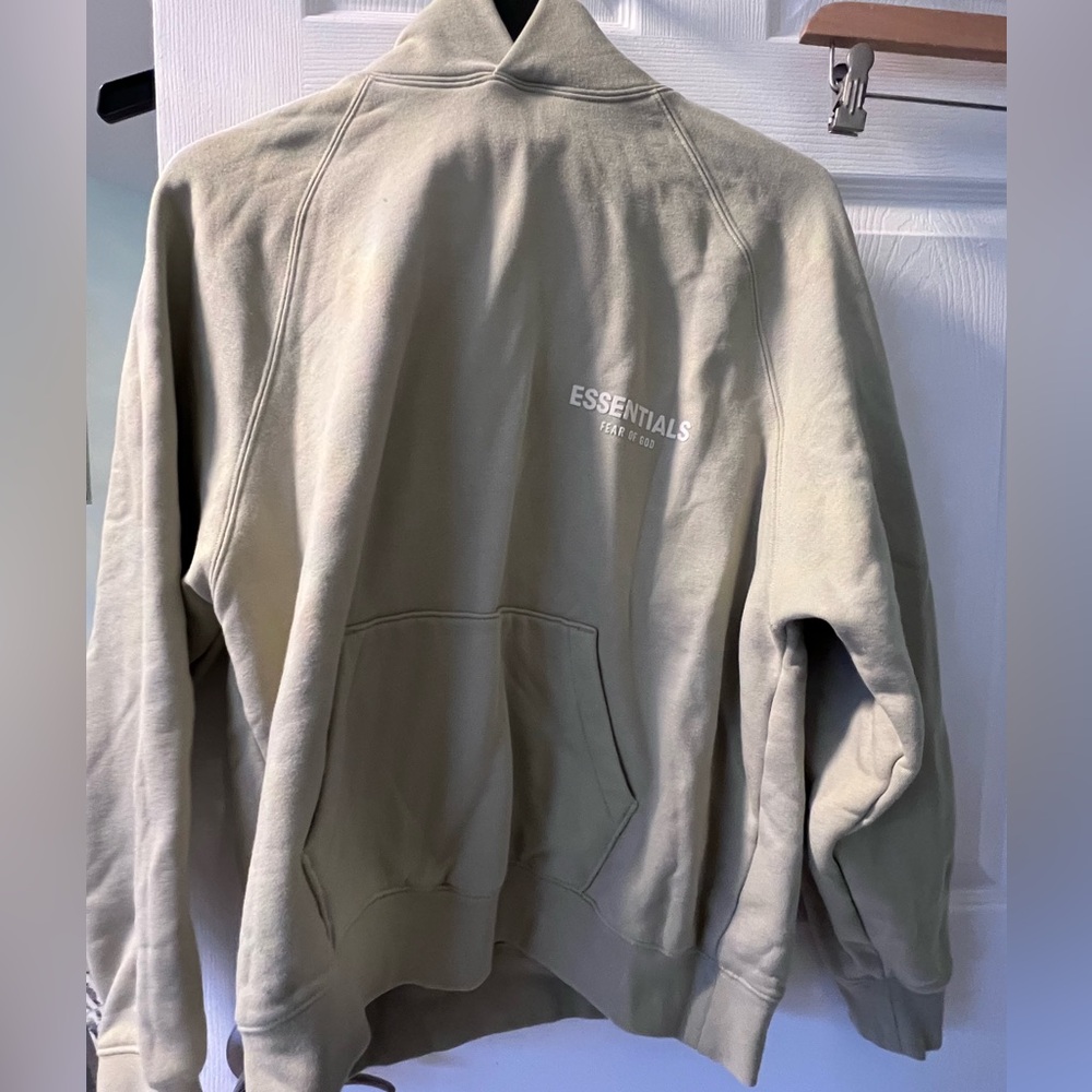 Essentials- Fear of God Sea Foam Hooded Sweatshirt.